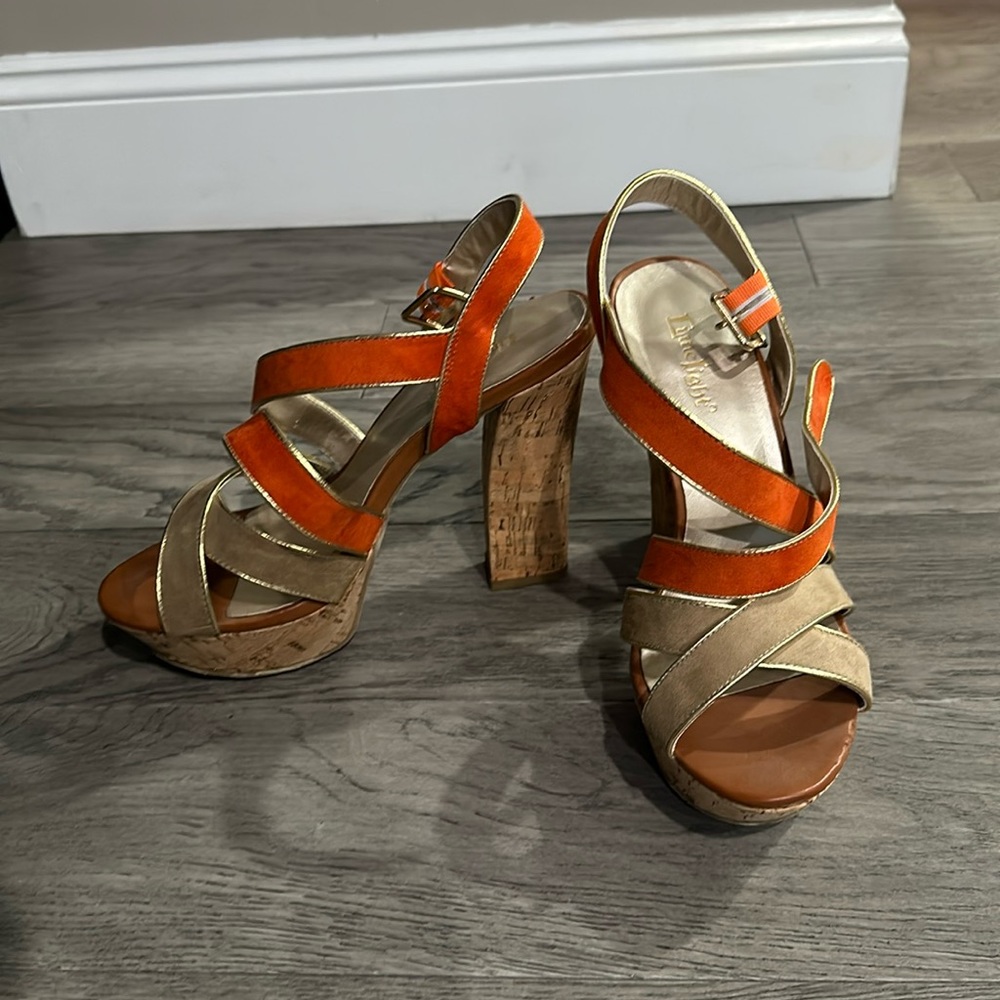 Orange and gold heels